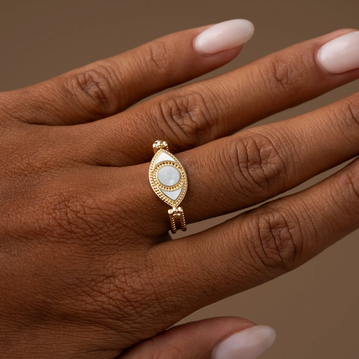 Calm Protection Evil Eye Gold Ring