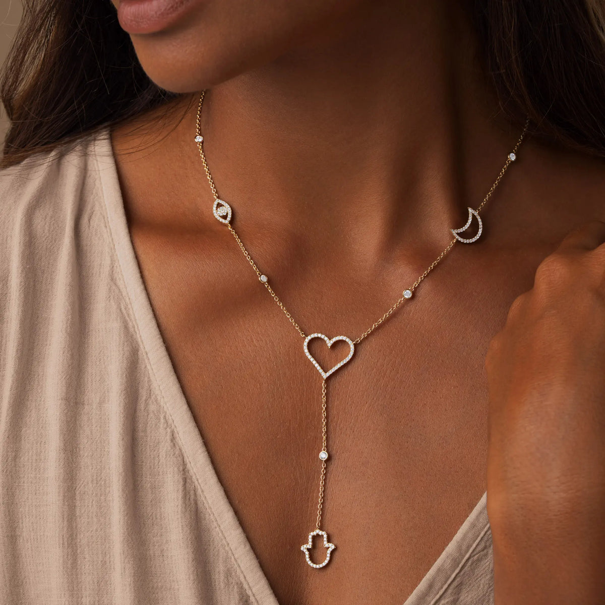 Radiant Harmony Multi-Charm Necklace