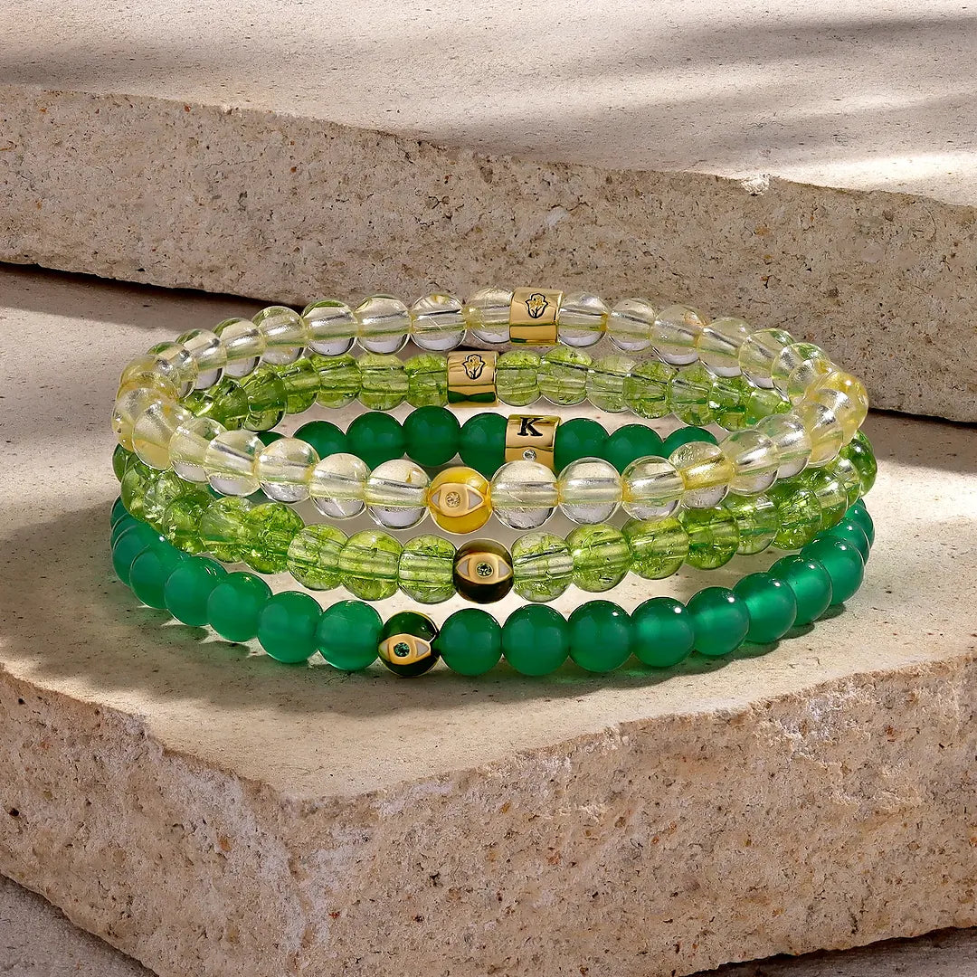 Golden Glow Peridot August Birthstone Evil Eye Kid's Bracelet