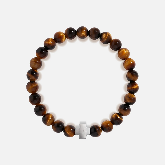 Clear Consciousness Tiger’s Eye Cross Bracelet