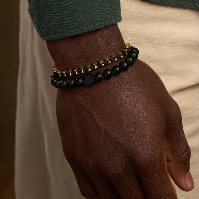 Protected Faith Black Onyx Cross Bracelet