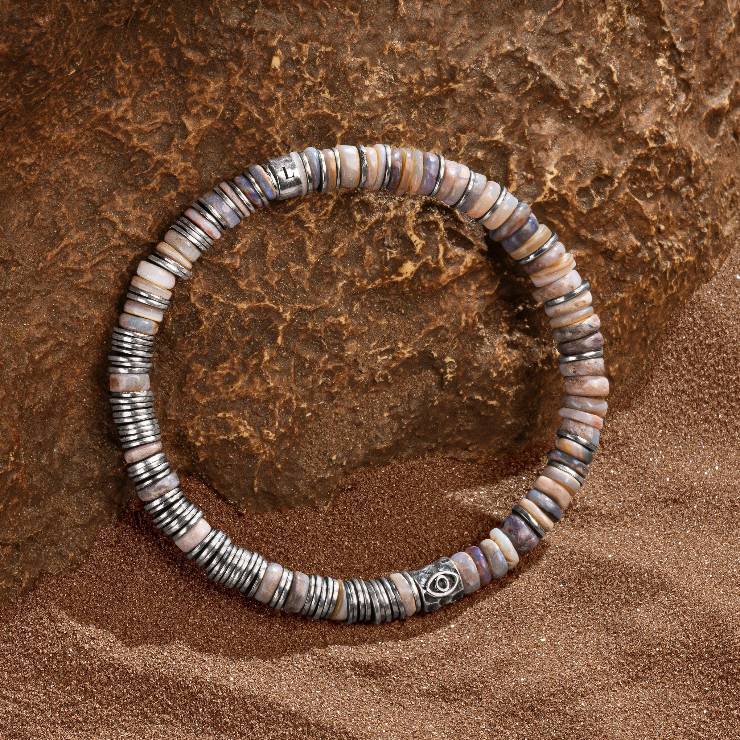 Inspired Creativity - Opal Evil Eye Heishi Bracelet
