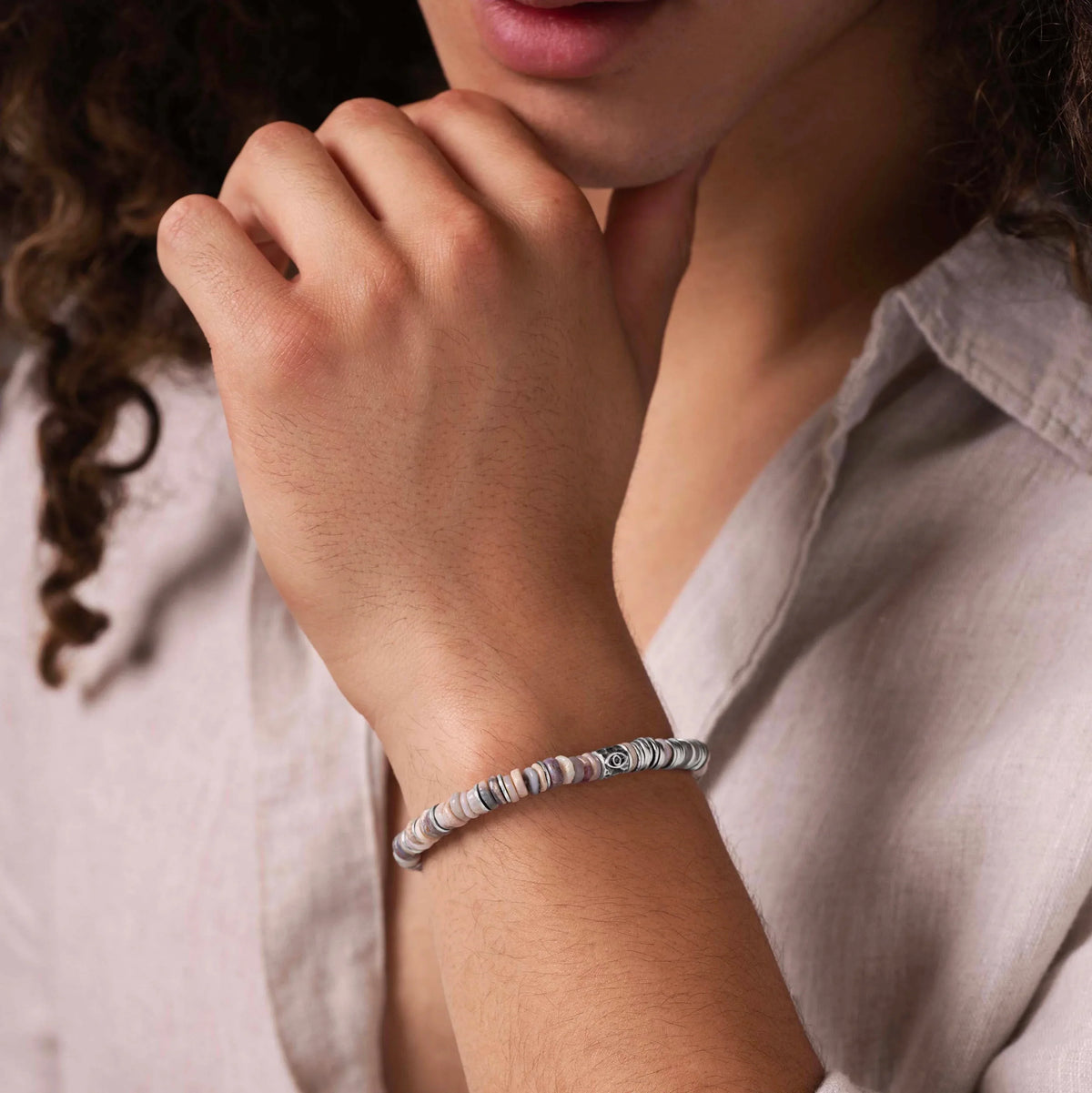 Inspired Creativity - Opal Evil Eye Heishi Bracelet