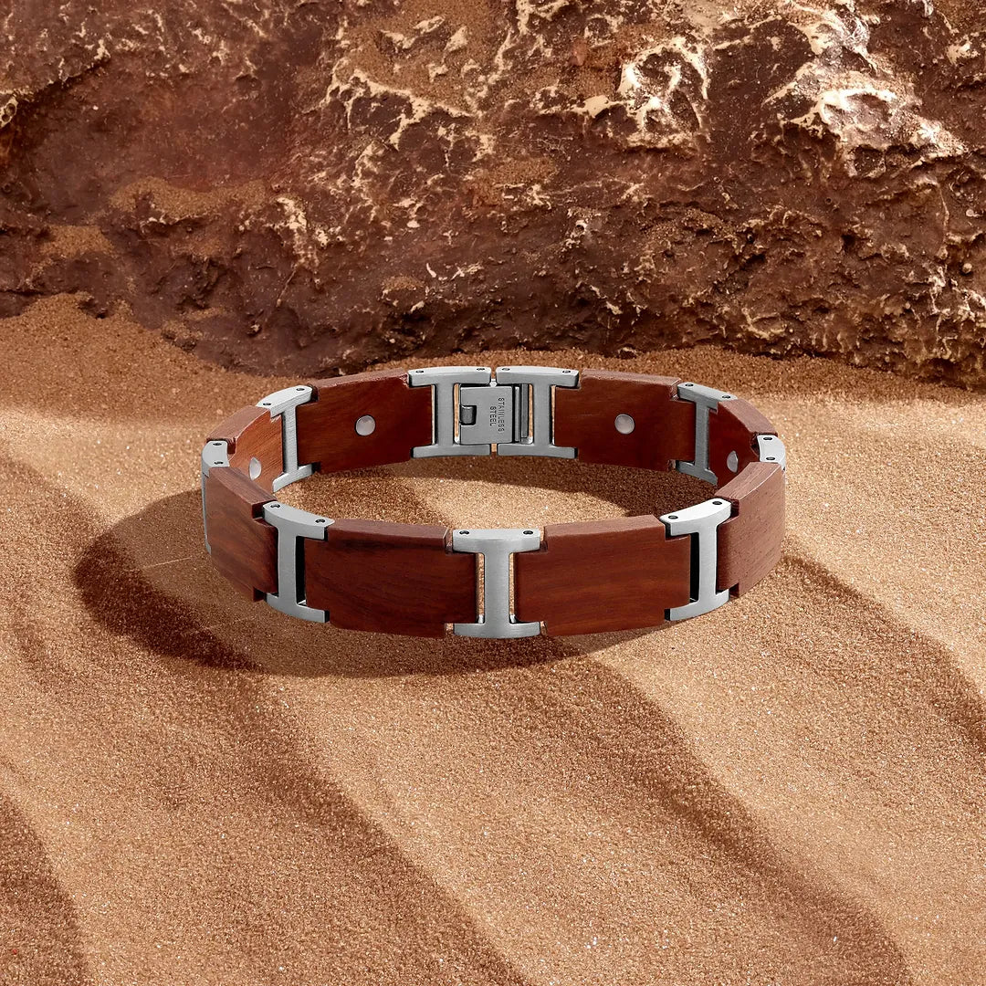Enduring Ember Stainless Steel Sandalwood Bracelet