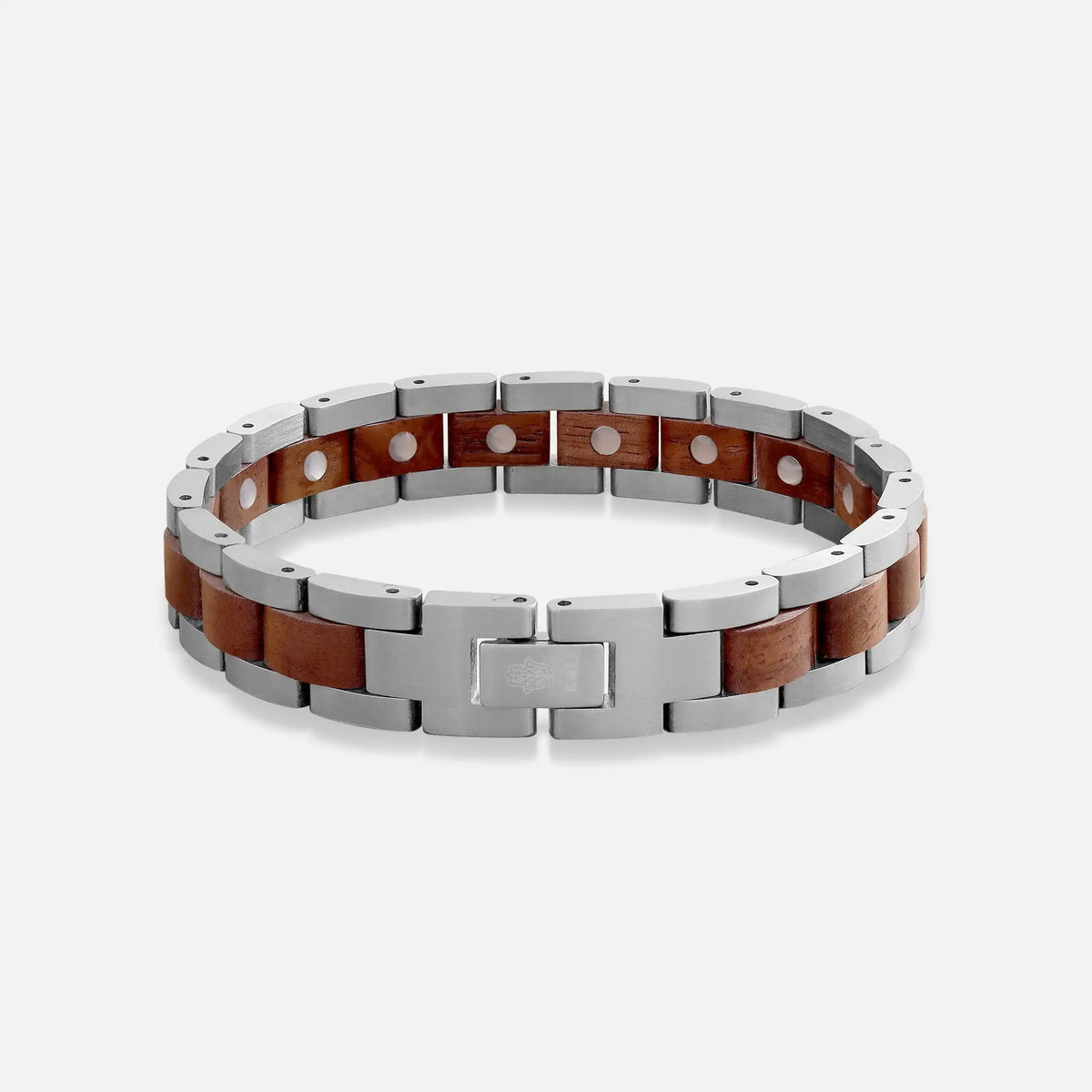 Steadfast Origin Stainless Steel Walnut Wood Bracelet