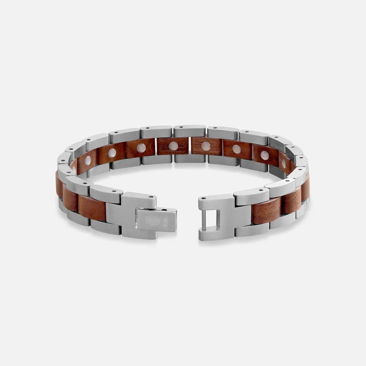 Steadfast Origin Stainless Steel Walnut Wood Bracelet