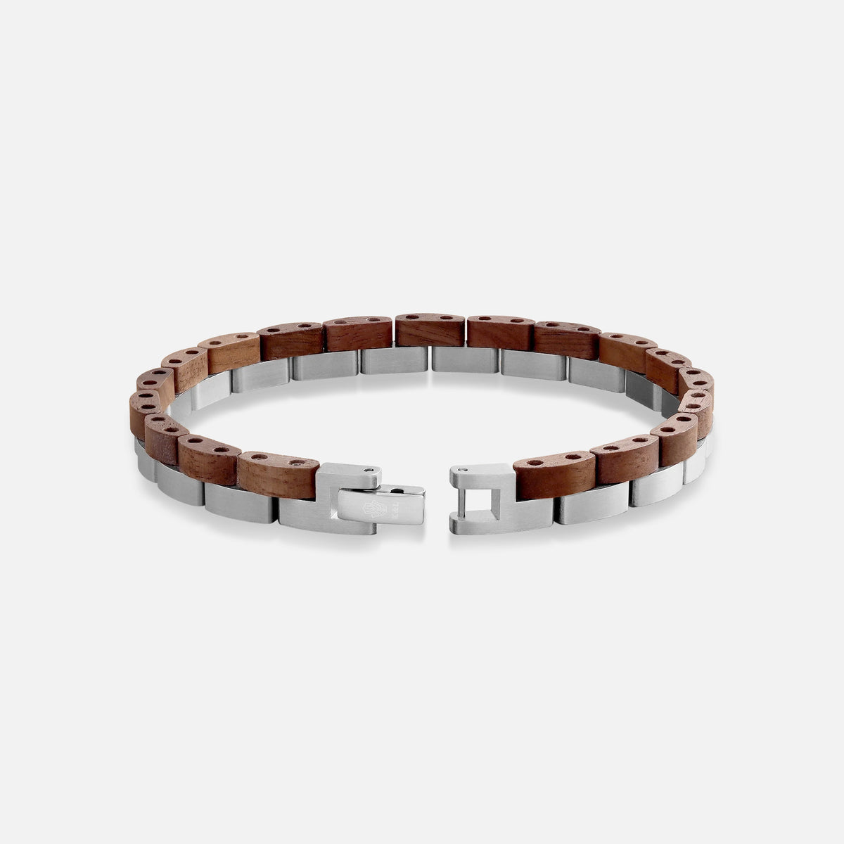 Rooted Horizon Stainless Steel Walnut Bracelet