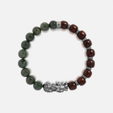 Elemental Balance Wood & Jade Dragon Bracelet