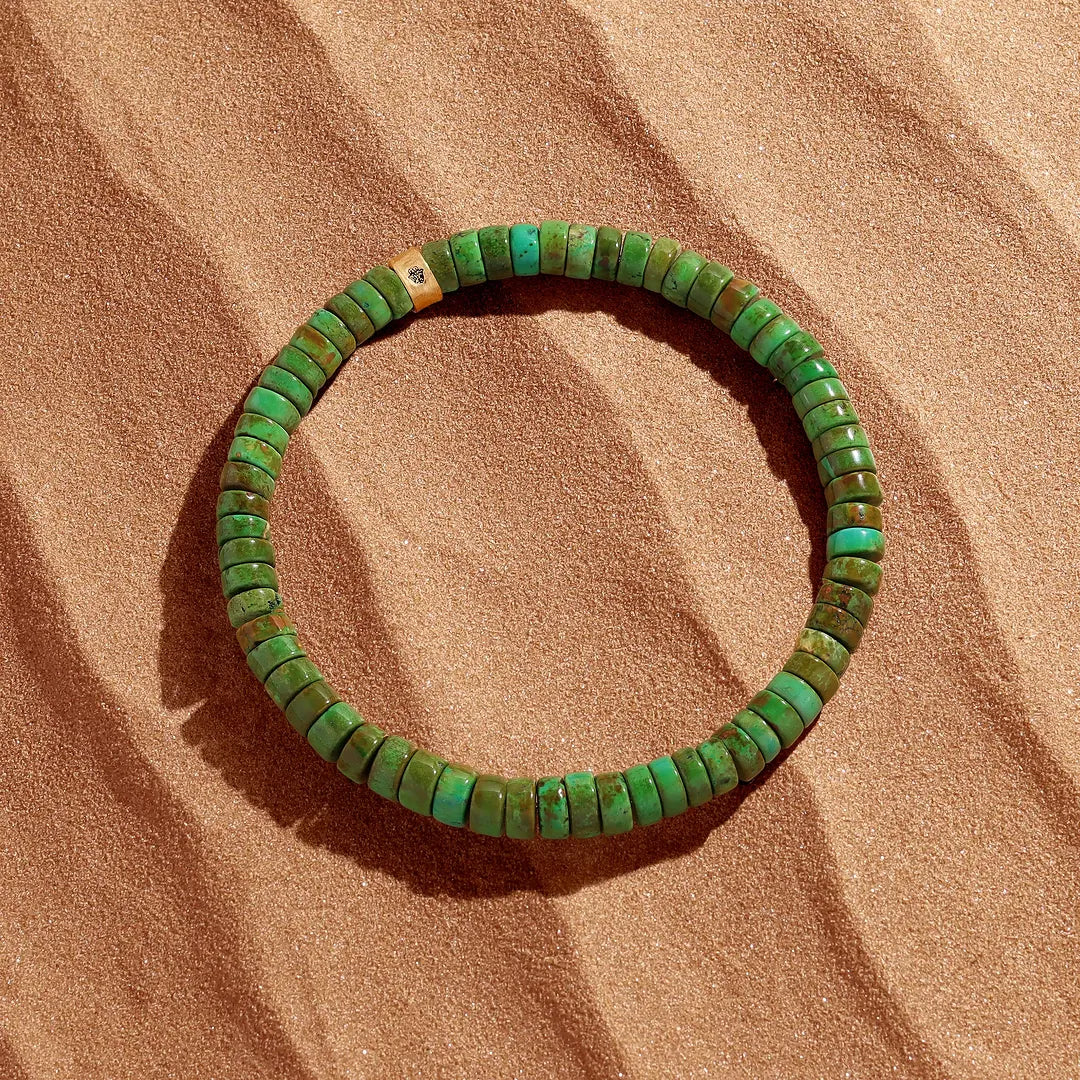 Verdant Horizon Green Turquoise Heishi Bracelet