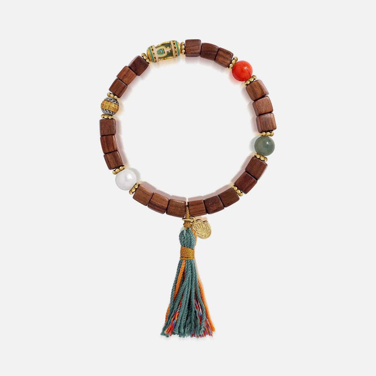 Vital Balance Wood Jade Coral Bracelet