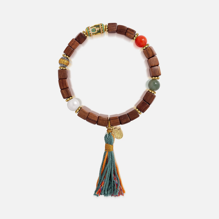Vital Balance Wood Jade Coral Bracelet