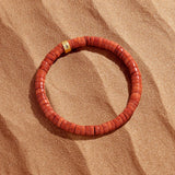 Inner Warmth Coral Heishi Bracelet