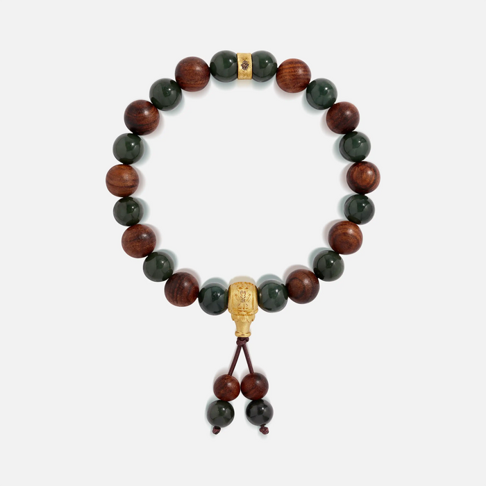 Steadfast Path Wood & Jade Guru Bracelet