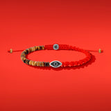 Awaken Courage Tiger's Eye Evil Eye Red String Bracelet