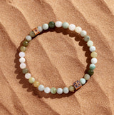 Strength of Spirit Jade Maltese Cross Beaded Bracelet