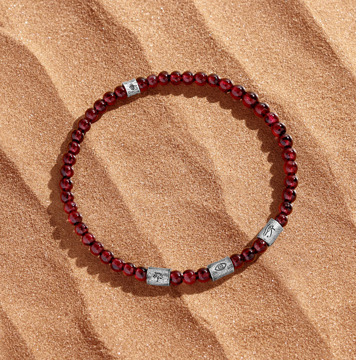 Fiery Spirit Multi-Symbol Garnet Bracelet