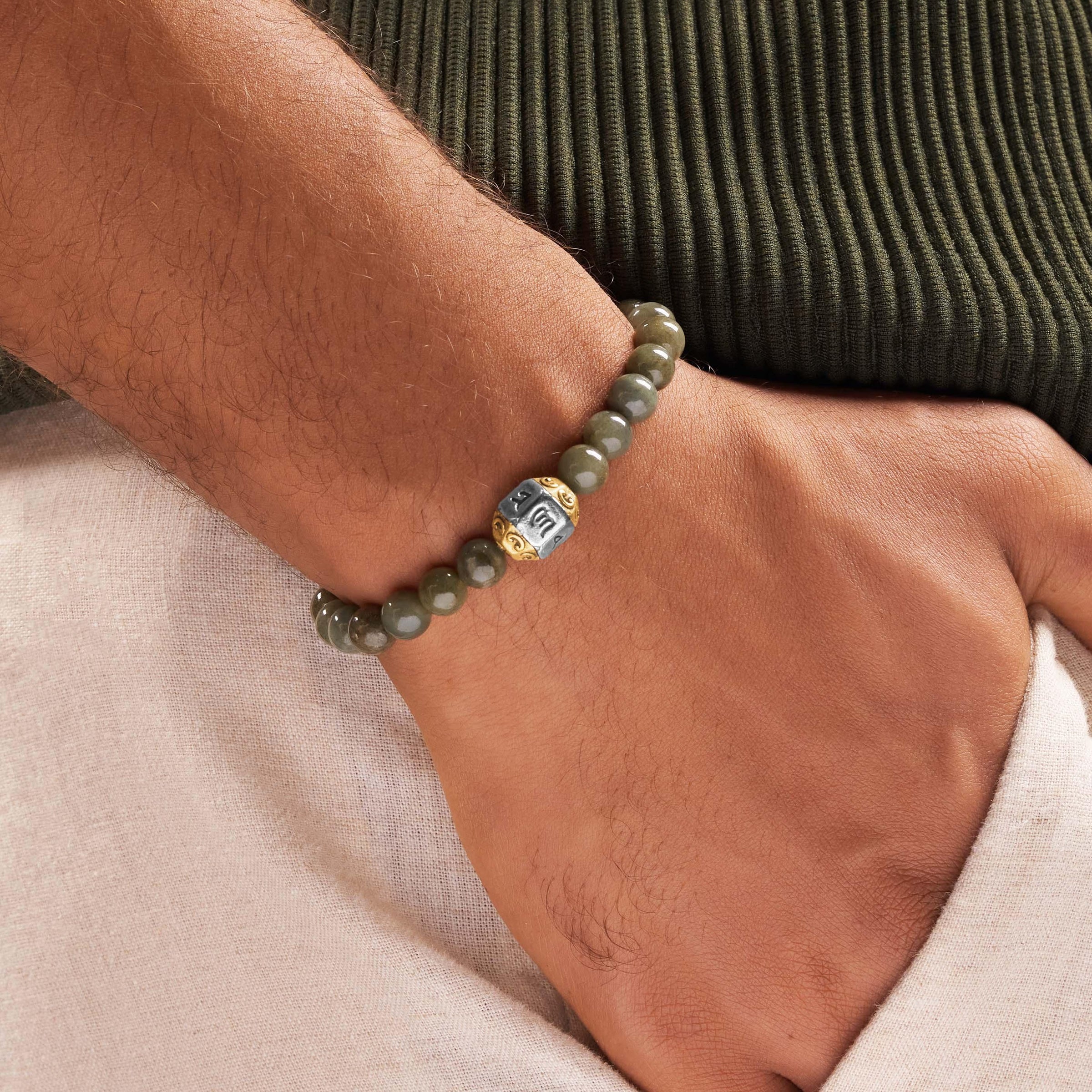 Words of Wisdom Jade Mantra Bracelet