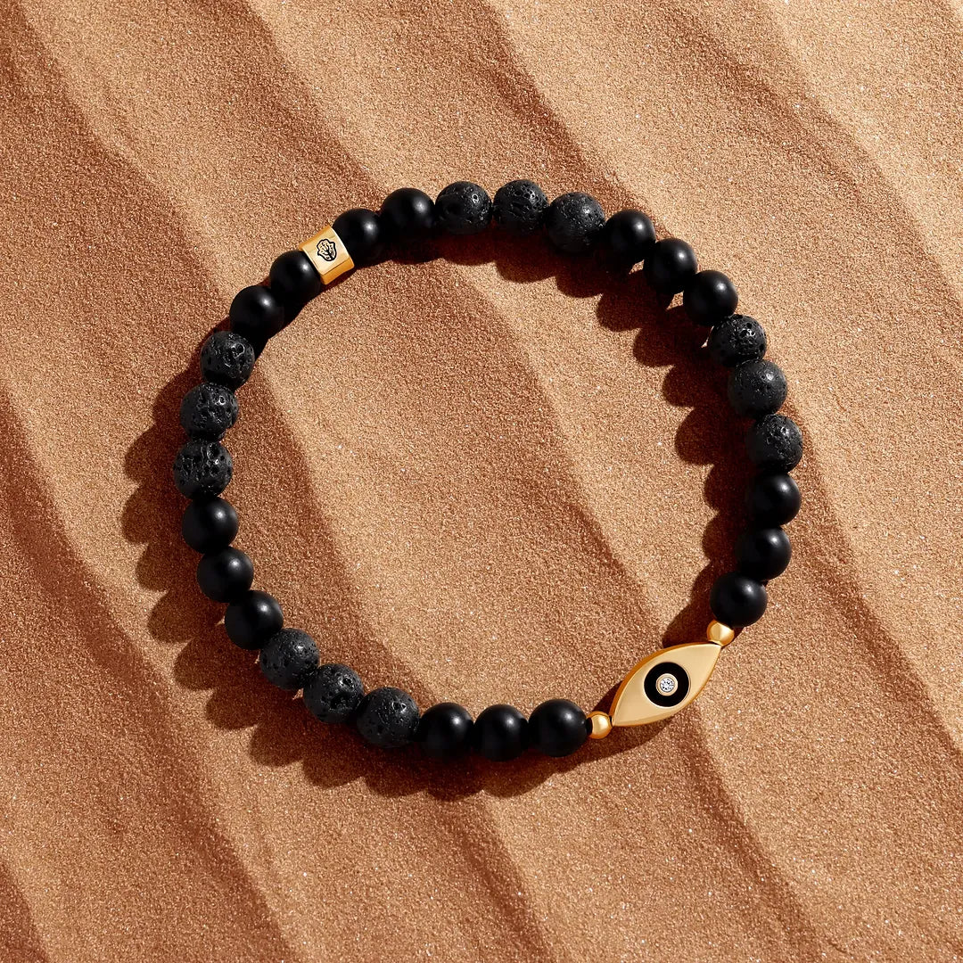 Guardian’s Focus Evil Eye Onyx & Lava Bracelet