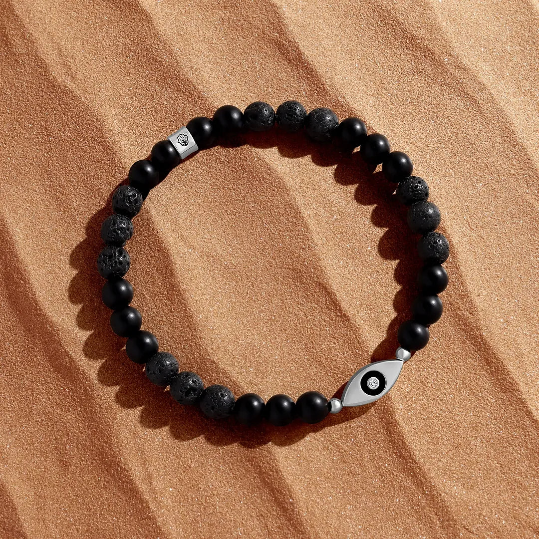 Guardian’s Focus Evil Eye Onyx & Lava Bracelet