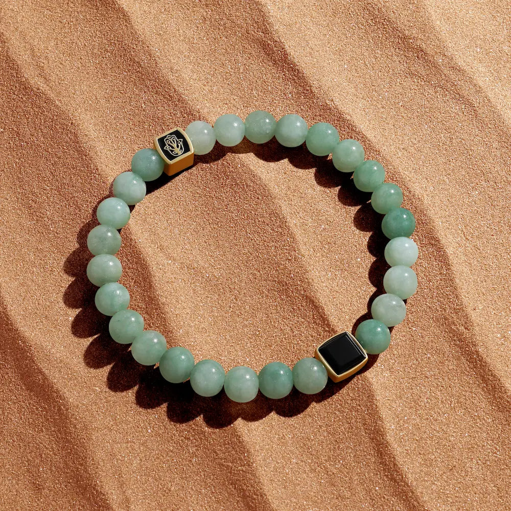 Abundant Support Jade Onyx Hamsa Bracelet