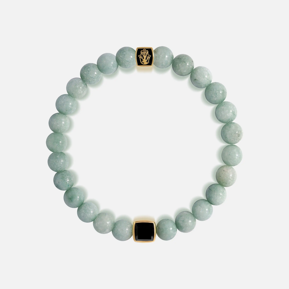 Abundant Support Jade Onyx Hamsa Bracelet
