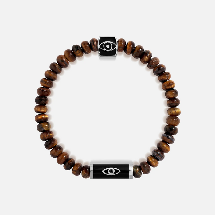 Hopeful Enterprise Tiger’s Eye & Black Onyx Evil Eye Bracelet