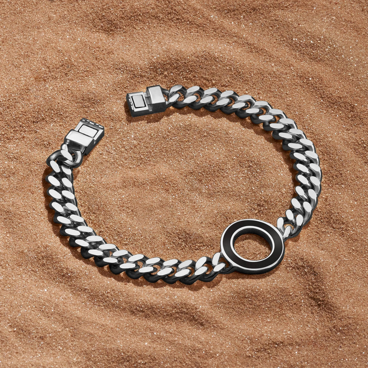 Supported Transformation Black Onyx Karma Circle Bracelet