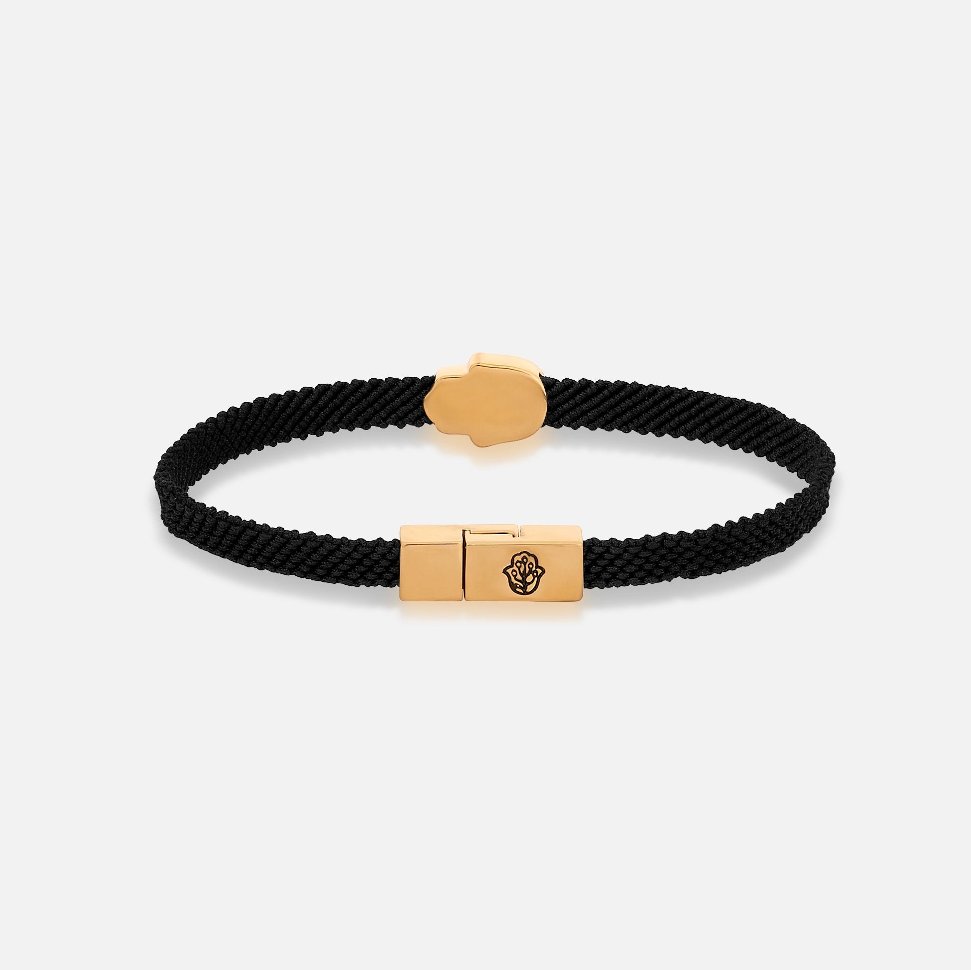 Shield of Serenity Onyx Hamsa Black String Bracelet