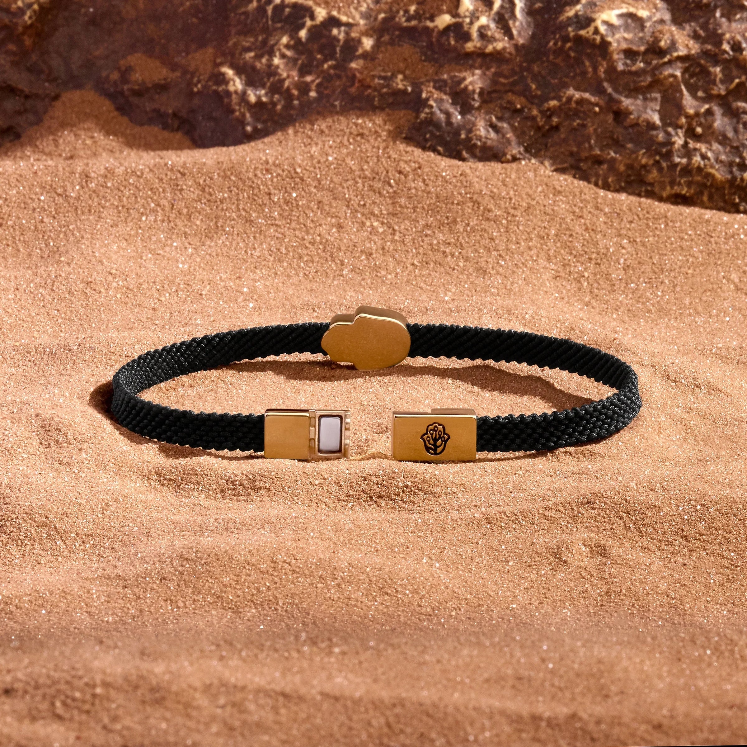 Shield of Serenity Onyx Hamsa Black String Bracelet