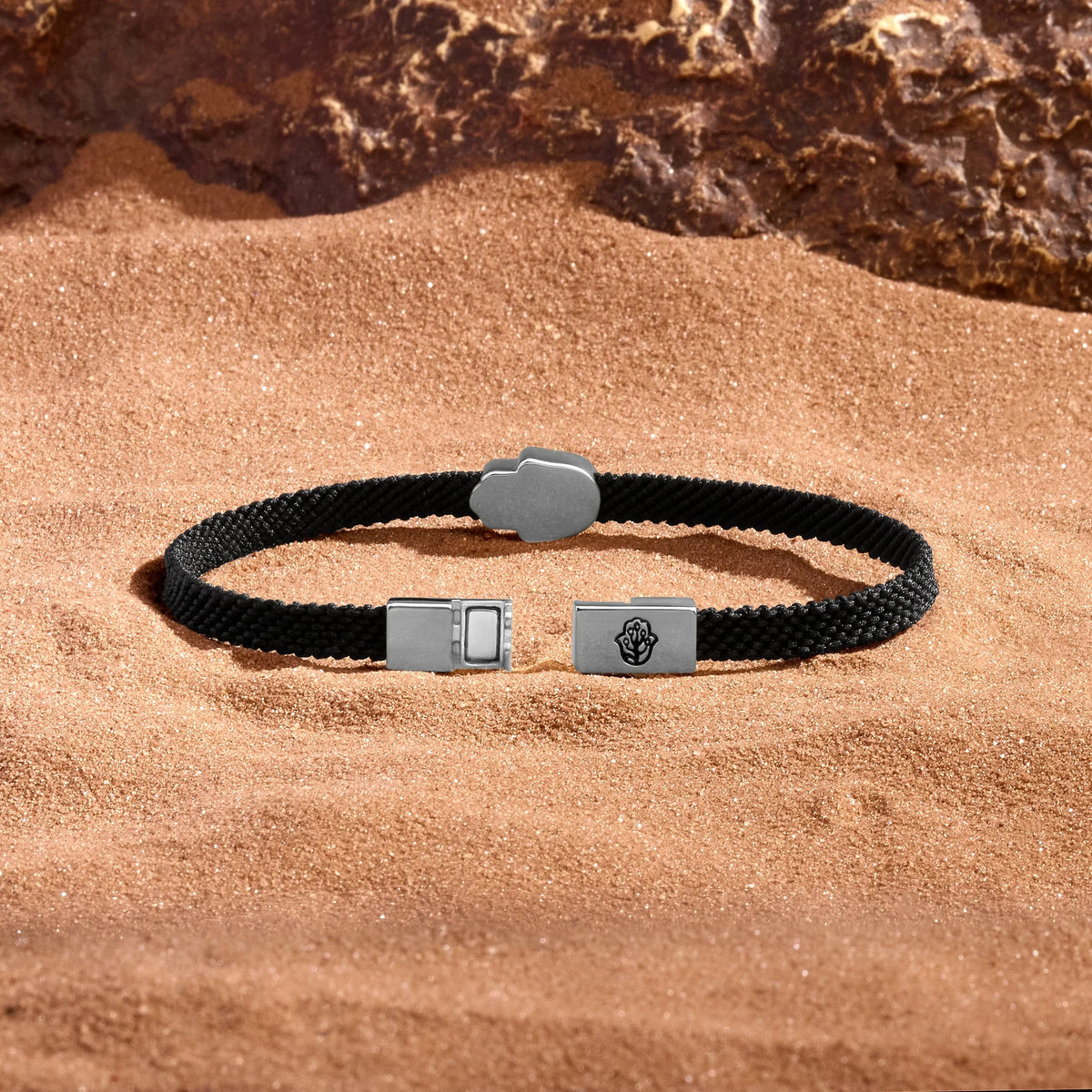 Guardian of Harmony Malachite Hamsa Black String Bracelet
