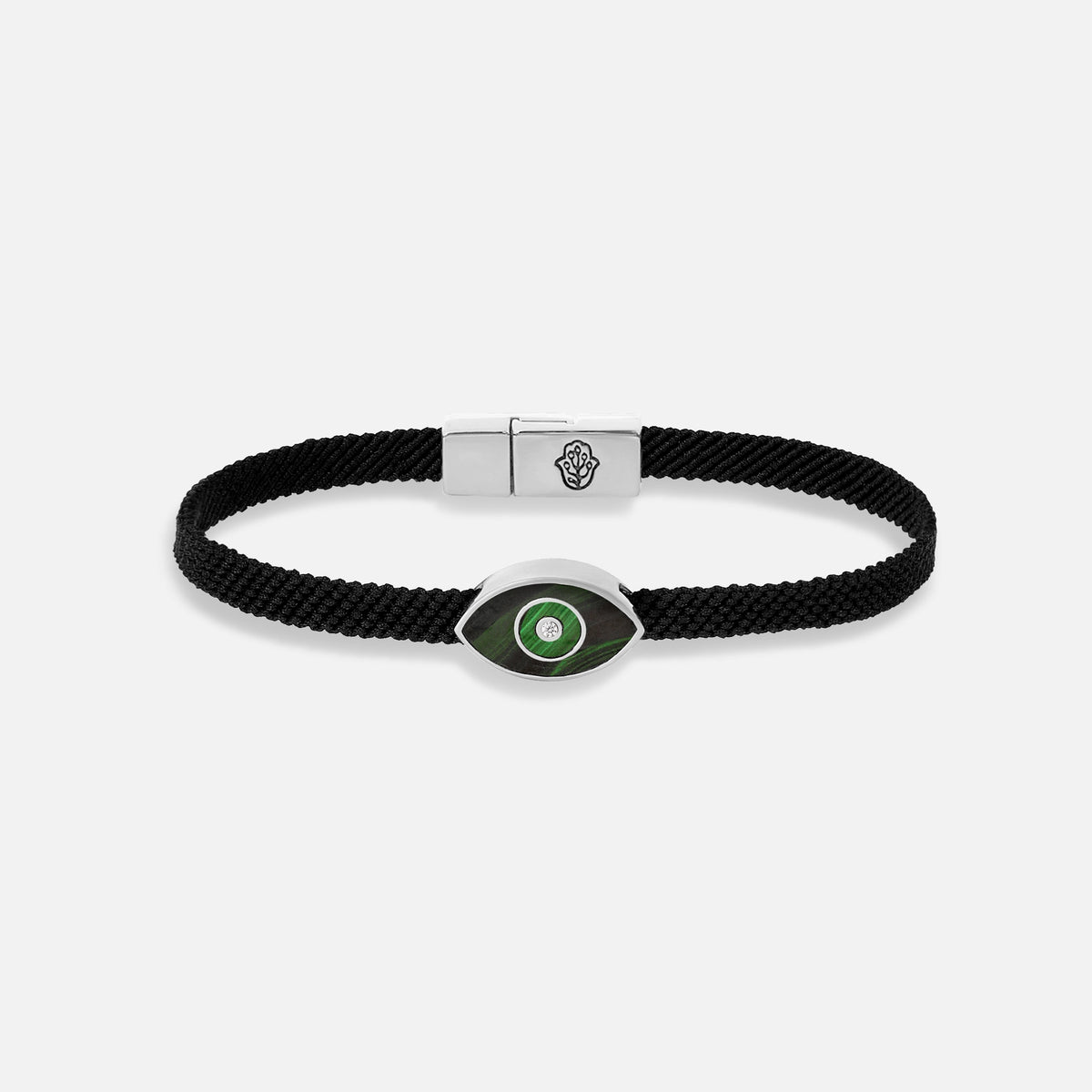 Essence of Balance Malachite Evil Eye Black String Bracelet