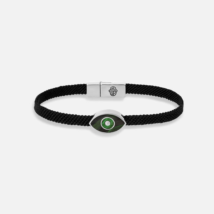 Essence of Balance Malachite Evil Eye Black String Bracelet