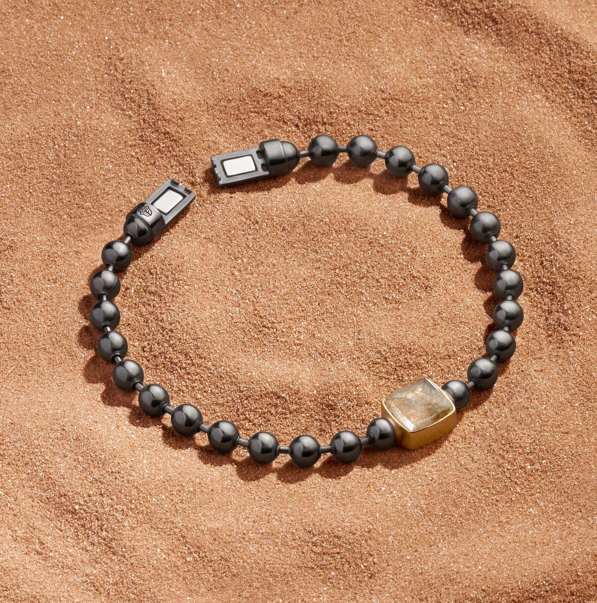Eclipse Strength Gunmetal Labradorite Charm Bracelet