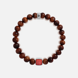 Impeccable Spirit Wood Coral Charm Silver Bracelet