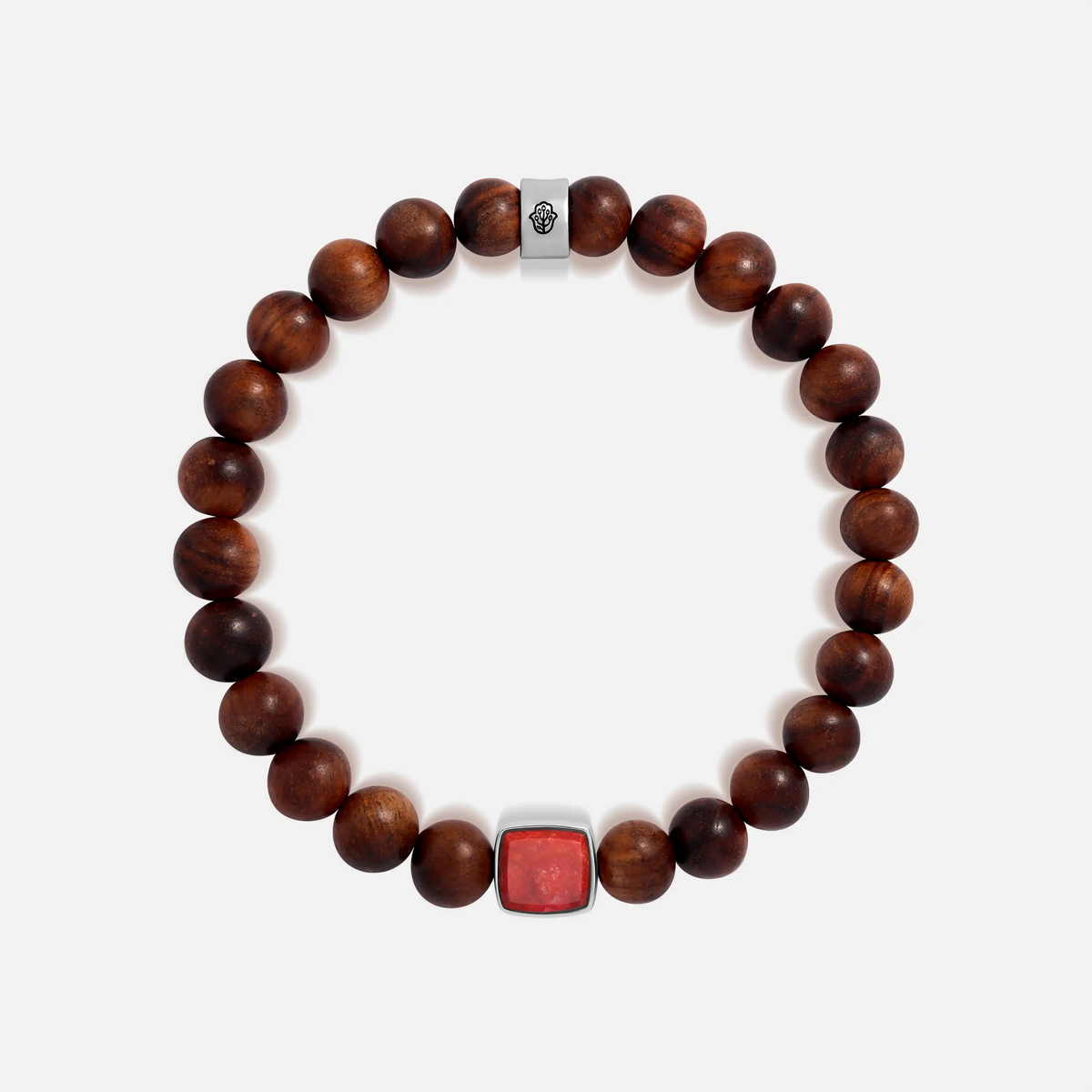 Impeccable Spirit Wood Coral Charm Silver Bracelet