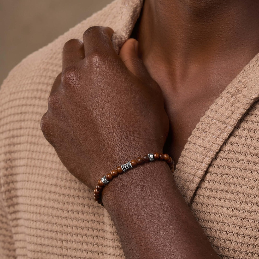 Coral & Wood Harmony Bracelet Set