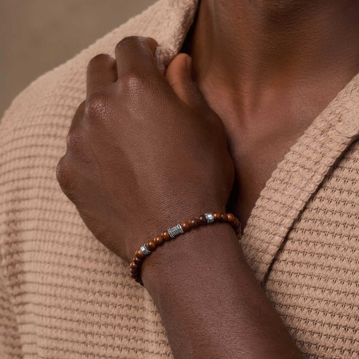 Nature’s Guardian Wood Silver Bracelet