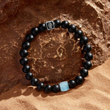 Tranquil Mindset Aquamarine & Black Onyx Hamsa Bracelet