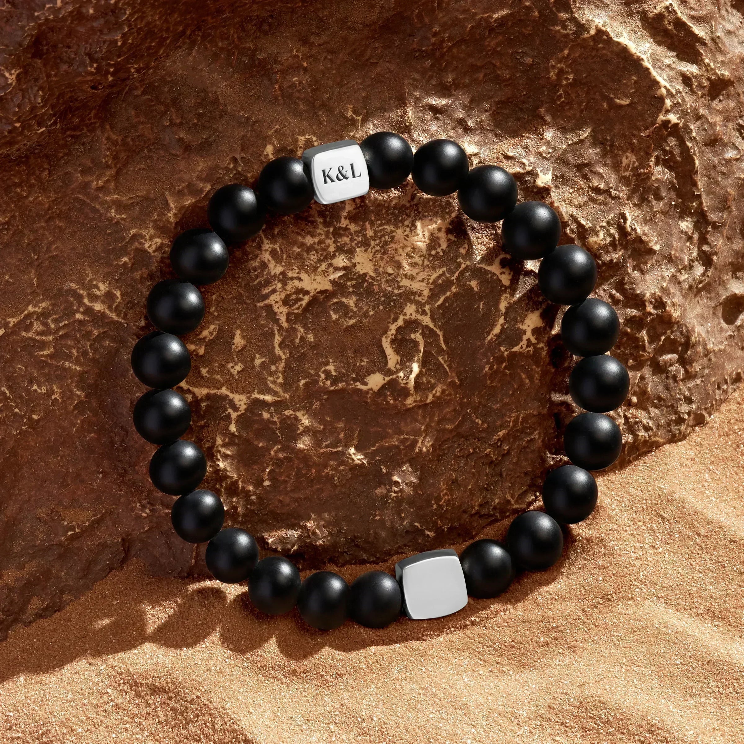 Enlightened Awareness Lapis Lazuli & Black Onyx Hamsa Bracelet