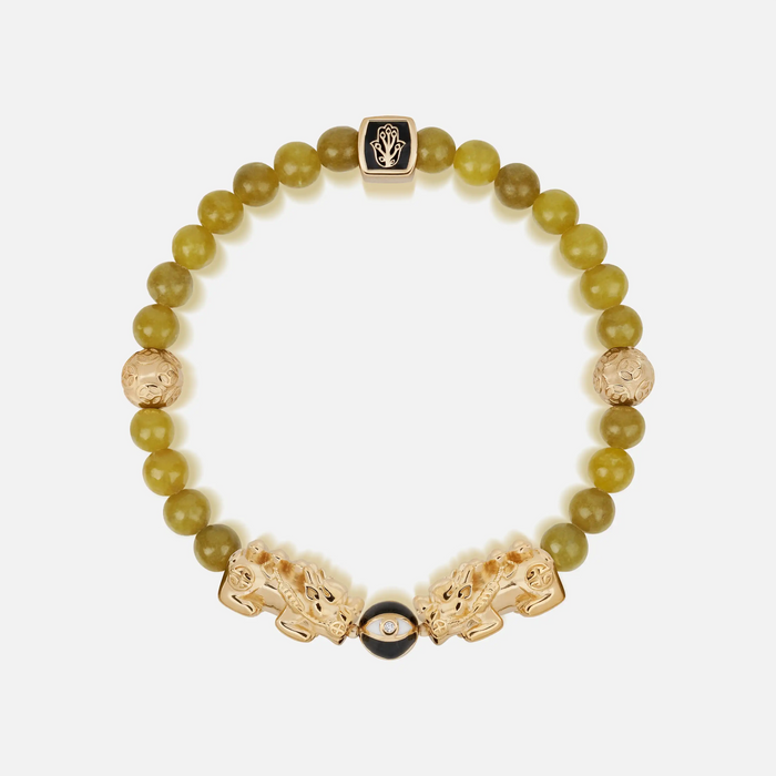 Established Resilience Double Dragon Jade Bracelet