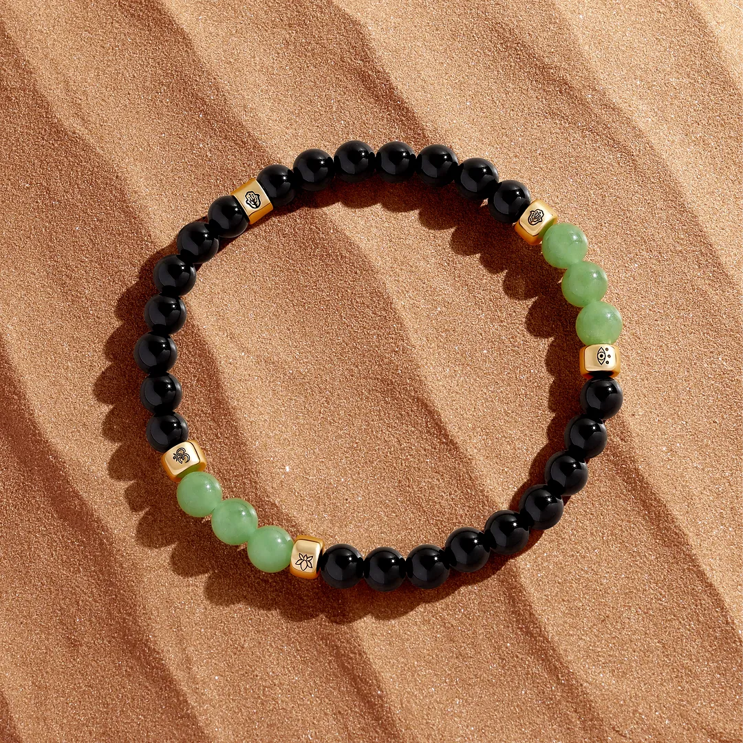 Empowered Path Onyx & Jade Symbol Bracelet