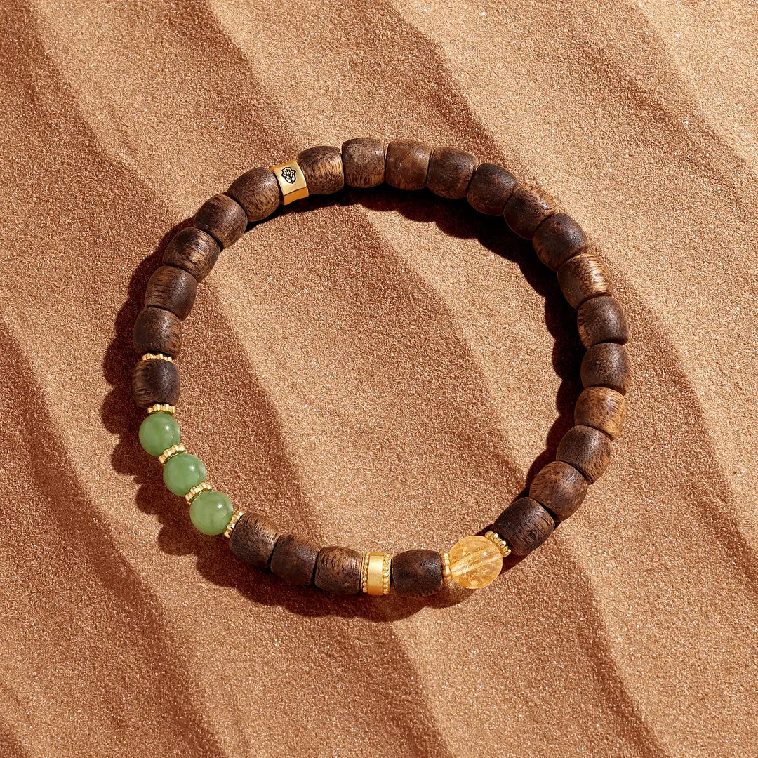 Earthbound Clarity Agarwood & Jadeite Bracelet
