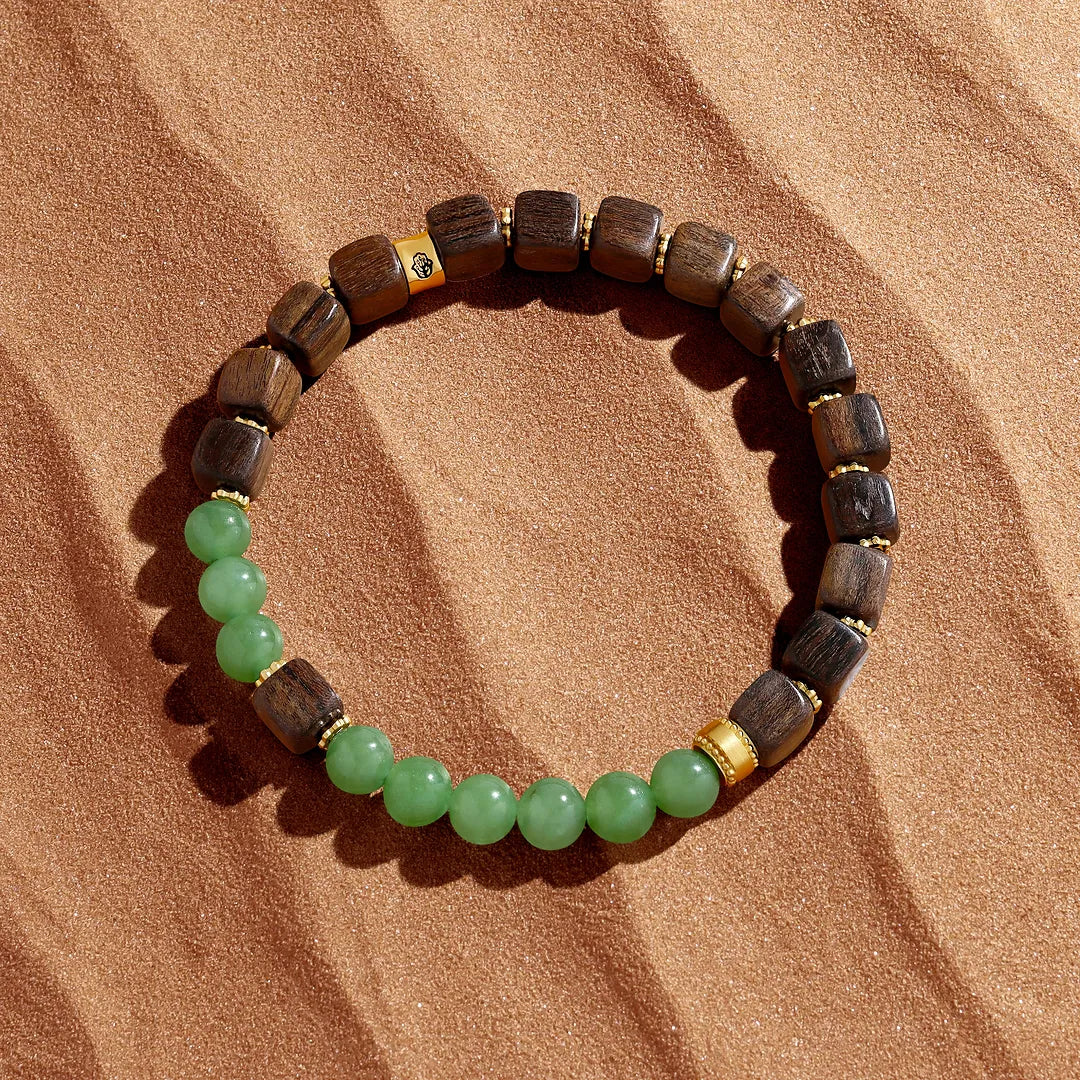 Quiet Resolve Agarwood & Jadeite Bracelet
