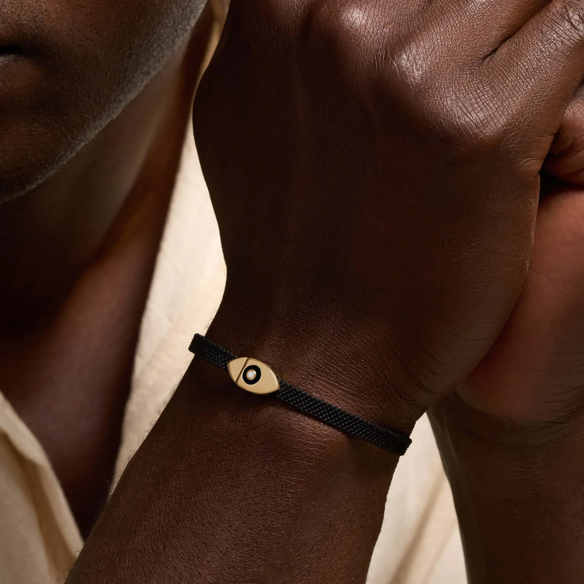 Infinite Success Men’s Evil Eye Black String Bracelet