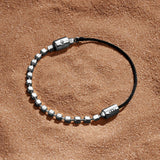 Continuous Renewal Silver Evil Eye Black String Bracelet