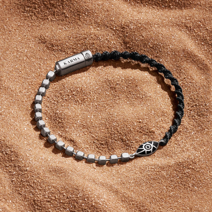 Peaceful Wisdom Onyx Evil Eye Black String Bracelet