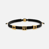 Harmonic Path Black Macrame Multi-Charm Bracelet