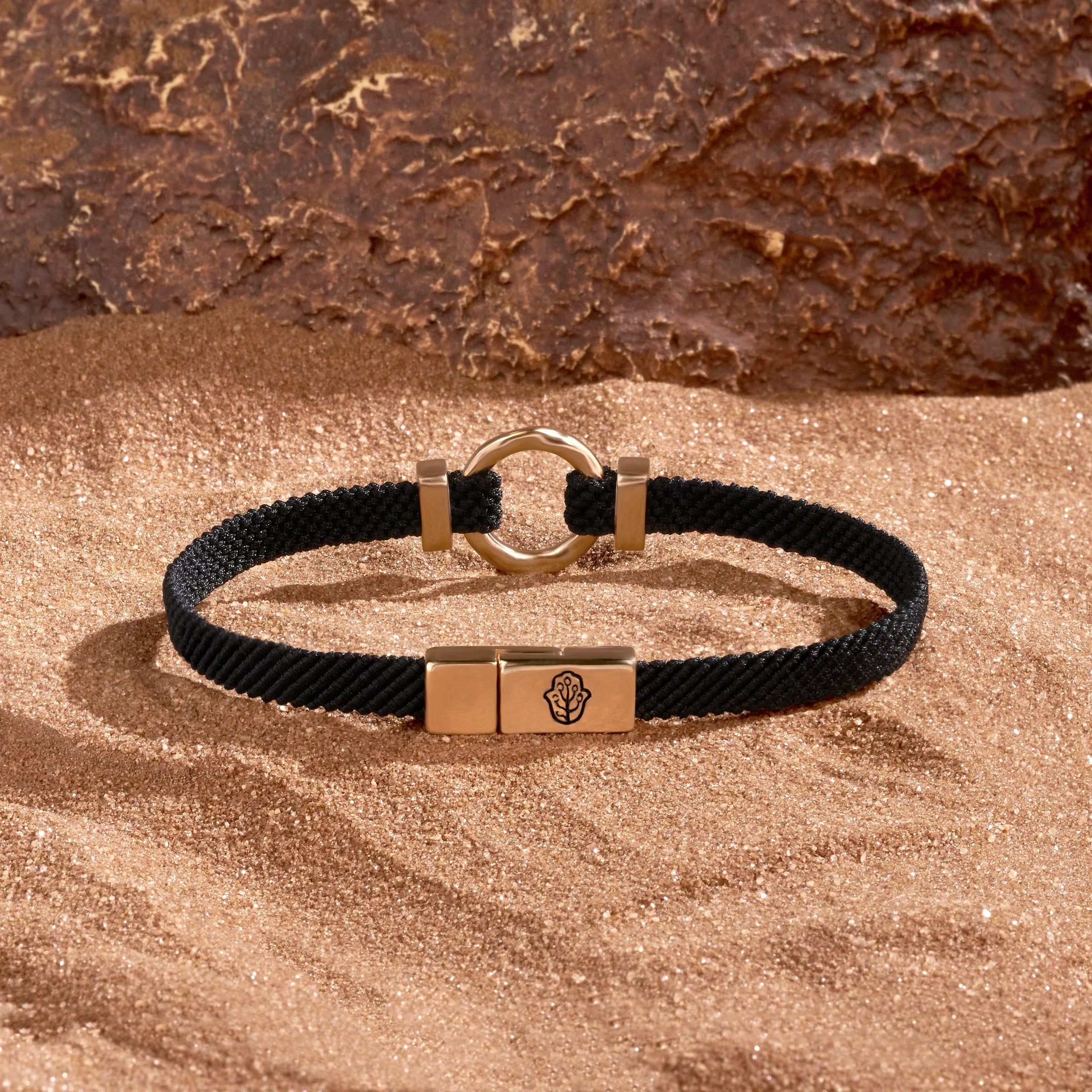 Zen Living Karma Circle Men’s Black String Bracelet