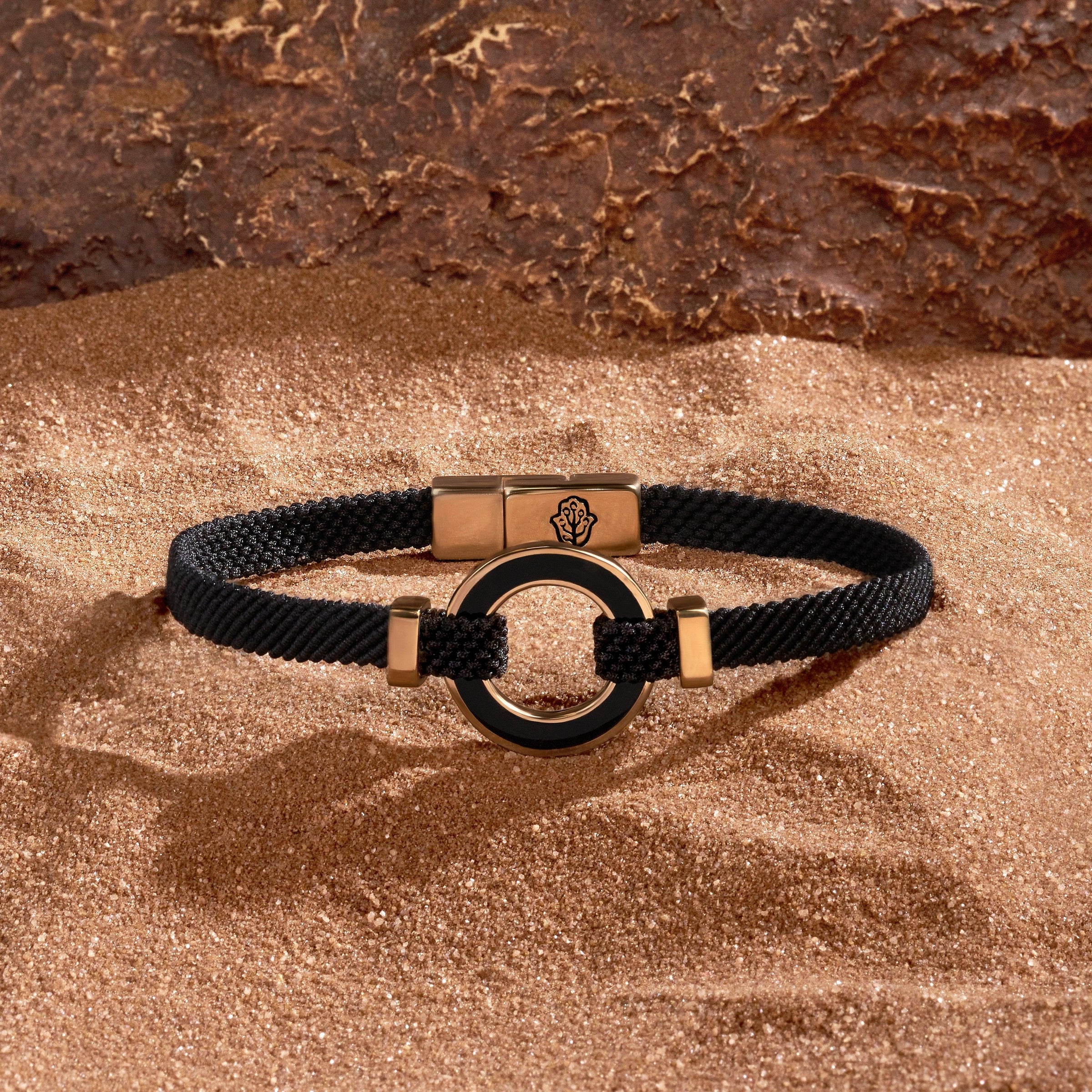 Constant Protection Black Onyx Karma Circle Men’s Black String Bracelet Medium