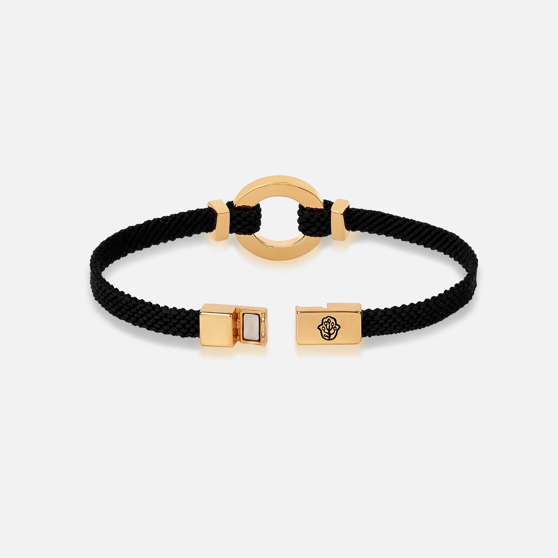 Constant Protection Black Onyx Karma Circle Men’s Black String Bracelet Medium